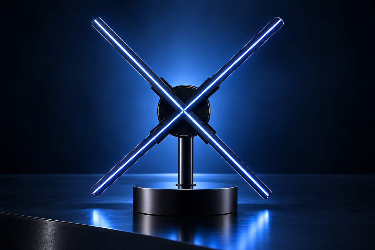 Halo — afficheur holographique à hélice LED