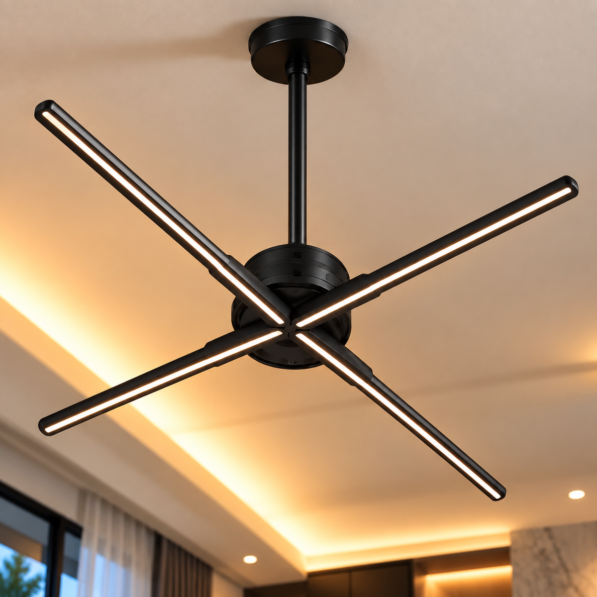 Halo fixé au plafond avec une tige de suspension
